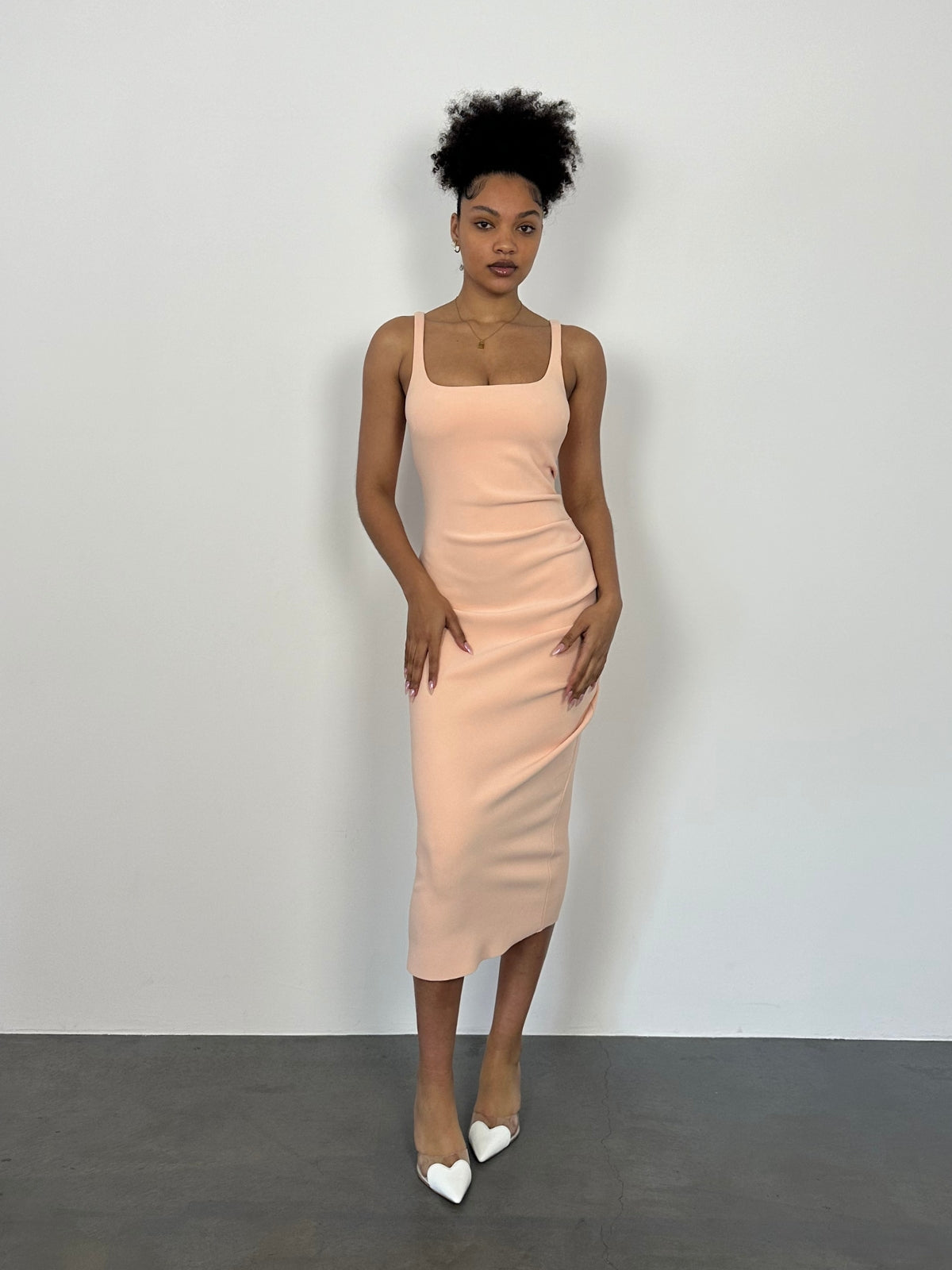 Maddison Tuck Dress - Peach