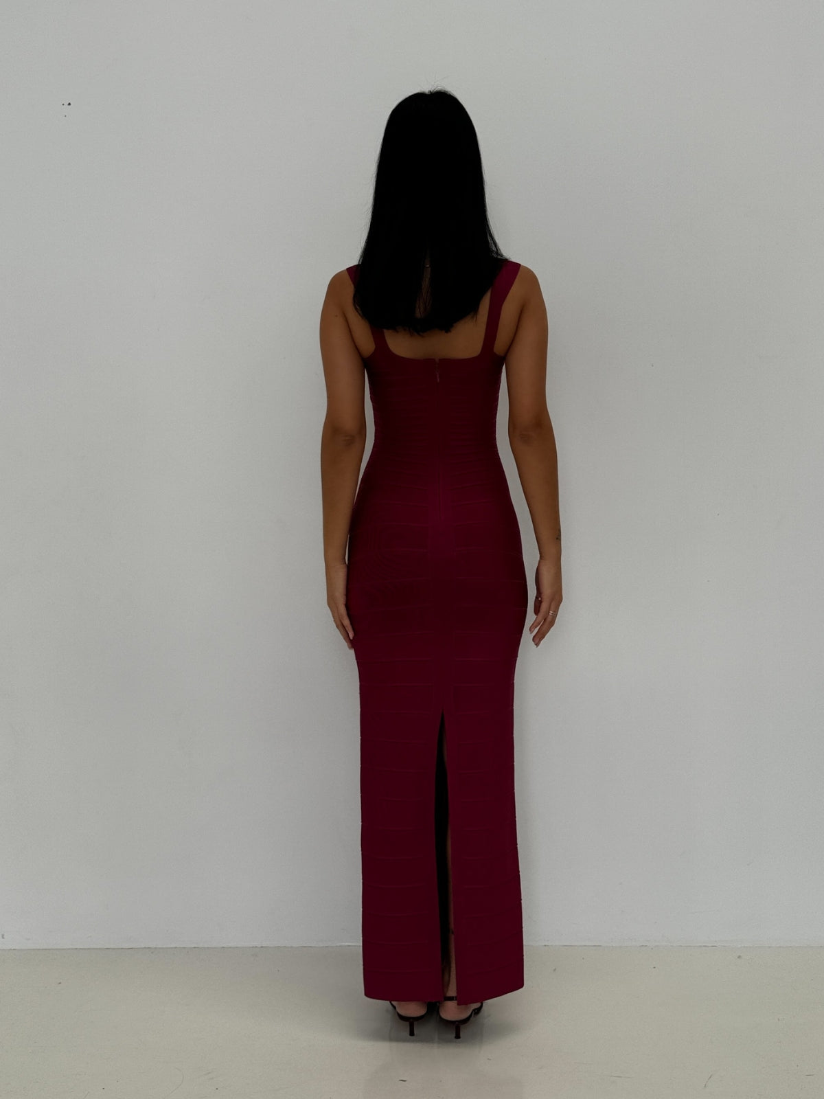 HERVE LEGER | Sweetheart Gown - Plum | Loan That Label